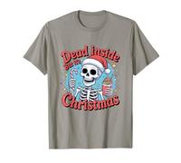 Funny Xmas Skeleton Graphic. Dead Inside But It's Christmas Maglietta