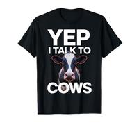 Funny Yep I Talk To Cows Dairy Farmer Tractor Farming Humor Maglietta