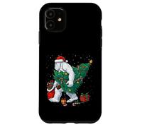 Funny Yeti Christmas Tree Lights Bigfoot Xmas Sasquatch Boys Custodia per iPhone 11