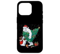 Funny Yeti Christmas Tree Lights Bigfoot Xmas Sasquatch Boys Custodia per iPhone 16 Pro