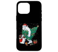 Funny Yeti Christmas Tree Lights Bigfoot Xmas Sasquatch Boys Custodia per iPhone 16 Pro Max