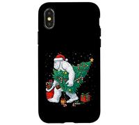 Funny Yeti Christmas Tree Lights Bigfoot Xmas Sasquatch Boys Custodia per iPhone X/XS