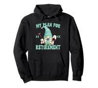 Funny Yoga And Wine GNOME for Retired Women Retirement Plan Felpa con Cappuccio