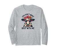 Funny You Don't Want Beef with Cow Farm Jokes Maglia a Manica
