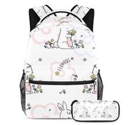 Funny Zebra Fashion Meets Function, set di 2 zaini per bambini con zaino e astuccio, borsa da viaggio grande capacità per ragazzi, ragazze e adolescenti, Multicolore#07, B：29.4x20x40cm\