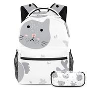 Funny Zebra Fashion Meets Function, set di 2 zaini per bambini con zaino e astuccio, borsa da viaggio grande capacità per ragazzi, ragazze e adolescenti, Multicolore#02, B：29.4x20x40cm\