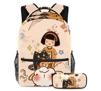 Funny Zebra Fashion Meets Function, set di 2 zaini per bambini con zaino e astuccio, borsa da viaggio grande capacità per ragazzi, ragazze e adolescenti, Multicolore#03, B：29.4x20x40cm\