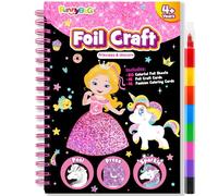 FUNNYB&G Foil Art lavoretti creativi per bambini: giochi da viaggio|kit lavoretti creativi per bambini DIY|Regalo Bambina 4 5 6 7 8 9 anni (principessa)
