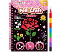 FUNNYB&G Foil Art per bambini Arte e attività artigianale: giocattoli da viaggio creativi per attività fai da te, kit fai da te per bambini | regalo bambina 4 5 6 7 8 9 anni (Fiore)