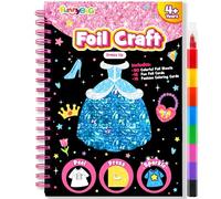 FUNNYB&G Foil Art per bambini Arte e attività artigianale: giocattoli da viaggio creativi per attività fai da te, kit fai da te per bambini | regalo ragazza 4 5 6 7 8 9 anni (Gioco di vestire)