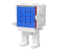 FunnyGoo MoYu Cube Robot MF8967 Cubing Classroom MFJS Meilong 4M 4x4 Cube Robot Puzzle Magici Cubo Adesivo Stickerless con White Robot Forma Display Stand