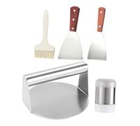 FUNOMOCYA 1 Set Carne Inossidabile con Spatola Pennello Condimenti Kit Utensili per Grigliate Picnic