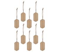 FUNOMOCYA 10 Pezzi 10 Etichette per Piante in Legno di Bamboo con Corda, Marcatori Riutilizzabili per Piante da Giardino e Vaso, Cartelli Sospesi Resistenti per Uso Esterno e Orti Scolastici