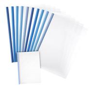 FUNOMOCYA 10 Pezzi Cartelle Portfolio Plastica con Molla Scorrevole Organizer Documenti Trasparente Capacità per Ufficio e Scuola Cartelle Resistenti e Leggere Vari Toni di Blu