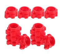 FUNOMOCYA 12 Pezzi Dadi Spinlock Esagonali Antiscivolo per Manubri Rosso Collari in Plastica Resistenti e Compatibili con Pesi per Allenamento Fitness