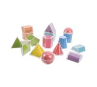FUNOMOCYA 16 Pezzi di Blocchi di Costruzione Giocattolo per Materiali Matematici Solidi Geometrici per L'Insegnamento del Volume Solidi Geometrici per Risorse Matematiche Forme