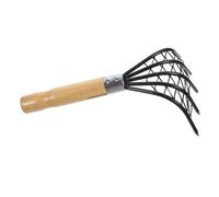 FUNOMOCYA 1pezzi Rastrello Per Vongole Con Manico in Legno Dispositivo Per Vongole Rastrello Per Reti Attrezzo Per Raschietto Per Per Raccolta Di Frutti Di Mare e Da Spiaggia