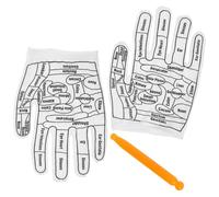 FUNOMOCYA 1set Guanti per Riflessologia con Stampa Acupressione per Massaggio Mani e Dita Leggeri ed Elastici con Istruzioni Chiare per Sollievo da Affaticamento e Stimolazione Punti