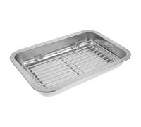 FUNOMOCYA 1set Teglia da Forno Acciaio Inox e Rastrelliera Scolapiatti Piatto Scolagocce Multifunzionale per Raffreddamento Dolci Pane e Alimenti Fritti Accessorio Cucina Versatile per Olio