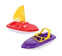 FUNOMOCYA 2 Barche per Anni Barche Vela e Speedboat in Plastica Giocattoli Galleggianti Sicuri per Bagno e Spiaggia Design e Liscio per Stimolare Creatività e Manualità