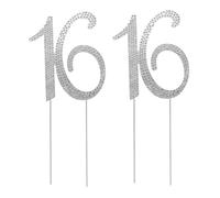 FUNOMOCYA 2 Pezzi Cake Topper Compleanno Anni con Strass Scintillanti Decorazione Torta Brillante Riutilizzabile per Festa Anniversario Adulti