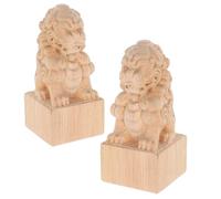FUNOMOCYA 2 Pezzi Capocorda in Legno Intagliato a Testa di Leone per Corrimano e Balaustre, Decorazione Architettonica Beige Facile Installazione per Ambienti Interni e Patii