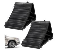 FUNOMOCYA 2 Pezzi Cuneo di Blocca Ruote Auto Nero in Plastico Triangolare Antiscivolo Solido, Stop Control per Auto e Camion, Accessorio Sicurezza Parcheggio