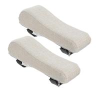 FUNOMOCYA 2 Pezzi Cuscini Ergonomici per Braccioli Sedia da Ufficio e Gaming da Imbottitura Regolabile con Base Antiscivolo Fodere Lavabili Beige per Comfort Prolungato e Supporto Elbow Pad