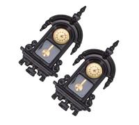 FUNOMOCYA 2 Pezzi Orologio da Parete Vintage in Plastica per Case delle Bambole Mini Orologio Pendolo Decorativo per Arredamento Soggiorno in Miniatura Accessori Realistici per Gioco di