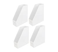 FUNOMOCYA 2 Pezzi Portariviste Scrivania Organizer Documenti in Plastica Opaca Bianco Latte Portadocumenti Ufficio per e Organizzazione Desktop