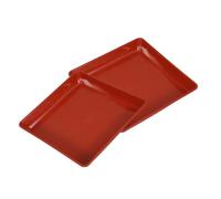 FUNOMOCYA 2 Pezzi Sottovaso Quadrato per Vaso da 13 Pollici, Plastico Rosso | Raccoglie L’acqua in Avanzo, Superficie Liscia e Piatta, Impilabile, Facile da Pulire per Davanzale