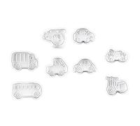 FUNOMOCYA 2 Set Stampi Tagliabiscotti Forma Veicoli Stampo Dolci Cartoon Per Biscotti Cioccolato E Gelatine Facile Da E Sformare Per E Uso Professionale 8 Pezzi * 2