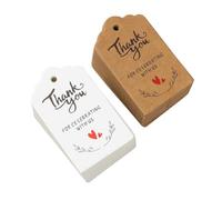 FUNOMOCYA 200 Pezzi Etichette di Carta Kraft e di Ringraziamento per Matrimonio e Compleanno Tag Decorative per Confezioni Regalo e Bomboniere Adesivi Thank You per Feste e Decorazioni