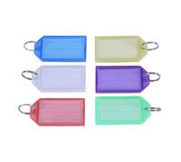 FUNOMOCYA 24 pezzi Targhette Portachiavi Plastica Multicolore con Anello Resistente Etichette Scrivibili per Chiavi Bagagli Uffici e Hotel