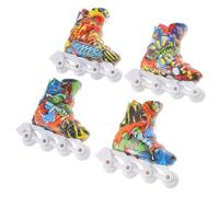 FUNOMOCYA 2paia Pattini Sul Ghiaccio Finti Scarpe per Dita con Rotelle Giocattolo da Scrivania per Ragazzo Ragazza Stile Casuale