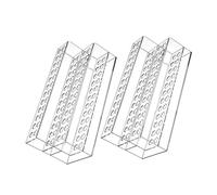 FUNOMOCYA 2pezzi Portapenne per Scrivania Design Due Strati Organizzatore Pennelli in Acrilico Trasparente Espositore Penne per Esposizione e Conservazione di Vari Tipi di Penna