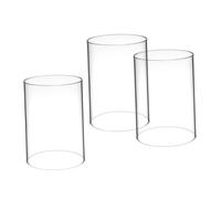 FUNOMOCYA 3 pezzi Portacandele in Vetro Trasparente Cilindrico Antivento Maniche per Candele Custodia Parafiamma per Decorazioni Casa e Feste