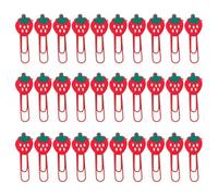 FUNOMOCYA 30 Graffette Decorative a Forma di Fragola in Pvc, Clip Segnalibro in Metallo per Studenti e Ufficio, Confezione da 30 Pezzi per Organizzazione e Cancelleria Creativa