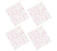 FUNOMOCYA 4 Fogli Adesivi di Perle Autoadesive per Trucco Art, Decorazioni Fai da Te per Viso e Chioma, Abbellimenti per Album e Accessori Festa