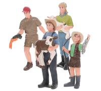 FUNOMOCYA 4 pezzi Figurine Contadini in Miniatura Modelli Statici Fattoria Realistici per Giochi Educativi Decorazioni Casa e Party Dettagli Lavorazione Eccellente per Racconti e Arredo