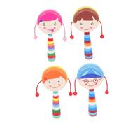 FUNOMOCYA 4 Tamburelli in Legno per Gioco Educativo Sensoriale per Ragazzo Sviluppo Cognitivo e Coordinazione Mano-occhio di Sonagli Montessori