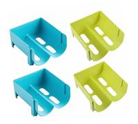 FUNOMOCYA 4pezzi Contenitori Impilabili Per Frigorifero Per Bottiglie Organizer Trasparente Per Bevande e Accessori Design Elegante e Resistente Ottimizza Spazio e Ordine Cucina e Ufficio