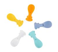 FUNOMOCYA 5 Cucchiai Silicone per Ragazzo Cucchiai Spremere per Alimenti in Sacca Tappi Attacco per Pouch Cucchiaio per Fasi Svezzamento Facili e Sicuri per Gengive Sensibili