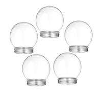 FUNOMOCYA 5 pezzi Barattoli Globo Neve Plastica Trasparente con Tappo Vite Contenitori Riutilizzabili per Candy Jar Artigianato Fai da Te Decorazioni Natalizie e Bomboniere