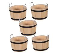 FUNOMOCYA 5 Pezzi Piccolo Bacino Di Legno Nella Casa Delle Bambole Ornamento Della Casa Delle Bambole a Botte Barili Fati in Miniatura Decorazioni Per Khaki