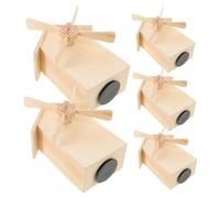 FUNOMOCYA 5 Pezzi Wooden Piggy Bank DIY Unpainted Windmill House Coin Saving Box For Natural Wood Craft For Creative Money Saving And Christmas