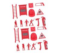 FUNOMOCYA 5 Set Gioco Vigili del per Bambole con Mini Estintori e Accessori Stazione Antincendio Figurine Resistenti in Plastica per Gioco Ruolo e Foto