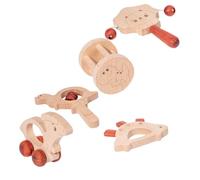 FUNOMOCYA 5 Sonagli in Legno per Giochi Montessori per Ragazzo e Sonagliata e Sicura per Stimolare Ritmo e Materiale Legno Naturale Gioco Educativo per Prime Esperienze Musicali