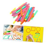 FUNOMOCYA 50 Bastoncini Di Plastica Per L'insegnamento Della Matematica Giocattoli Per L'apprendimento Delle Forme Geometriche Operazioni Di Triangolo E Angolo