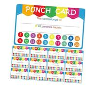FUNOMOCYA 50 Pezzi Cartoon Punch Cards per Incentivi e Ricompense Scolastiche Carte Multifunzionali in Carta Resistente con Design Accattivante per Motivare Studenti in Classe